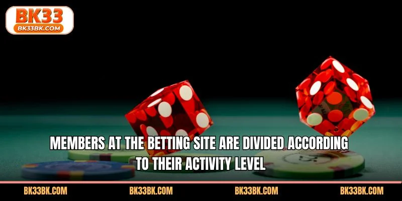Members at the betting site are divided according to their activity level