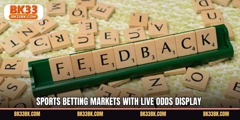 Sports betting markets with live odds display
