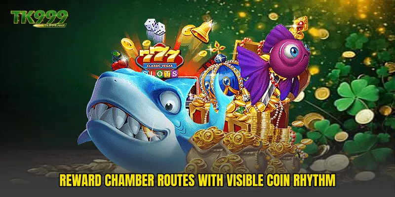 Reward chamber routes with visible coin rhythm